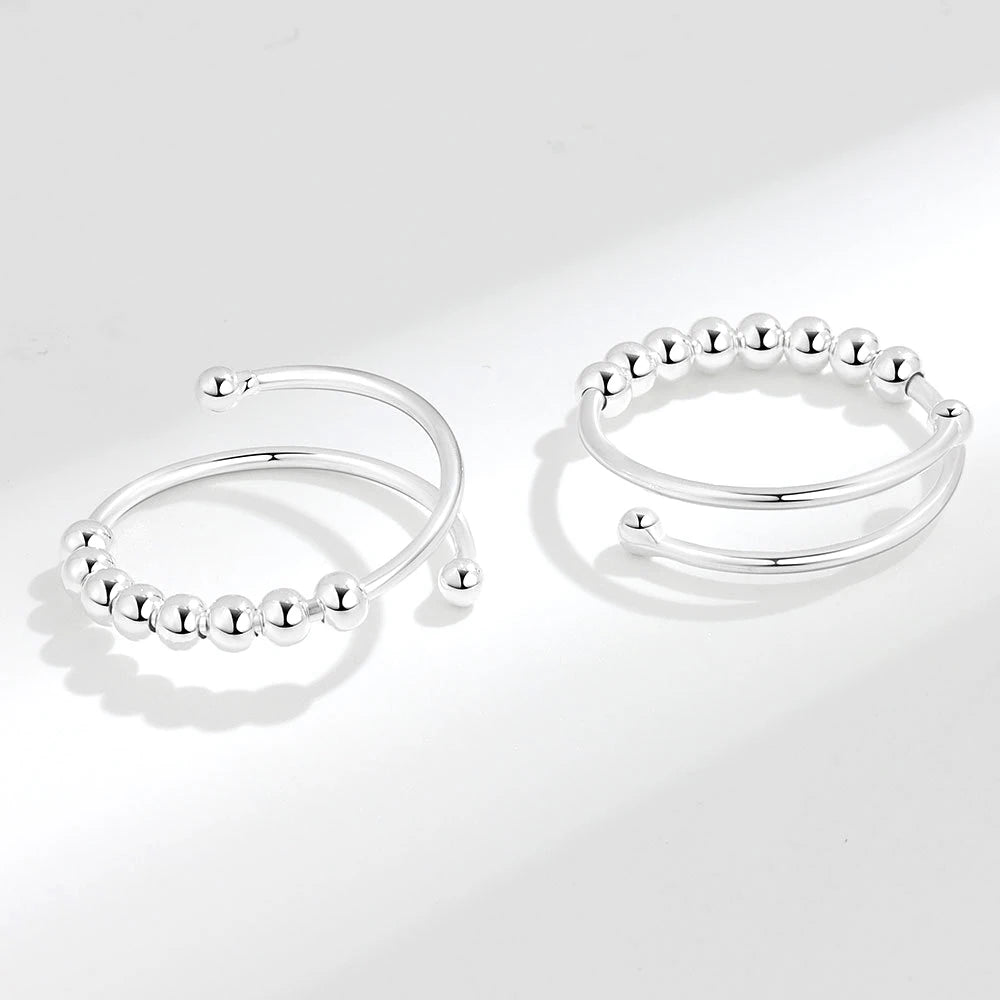 Anillo Antiestrés Plata 925 - Luna