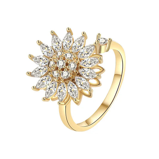 Anillo Antiestrés Plata 925 - Flor